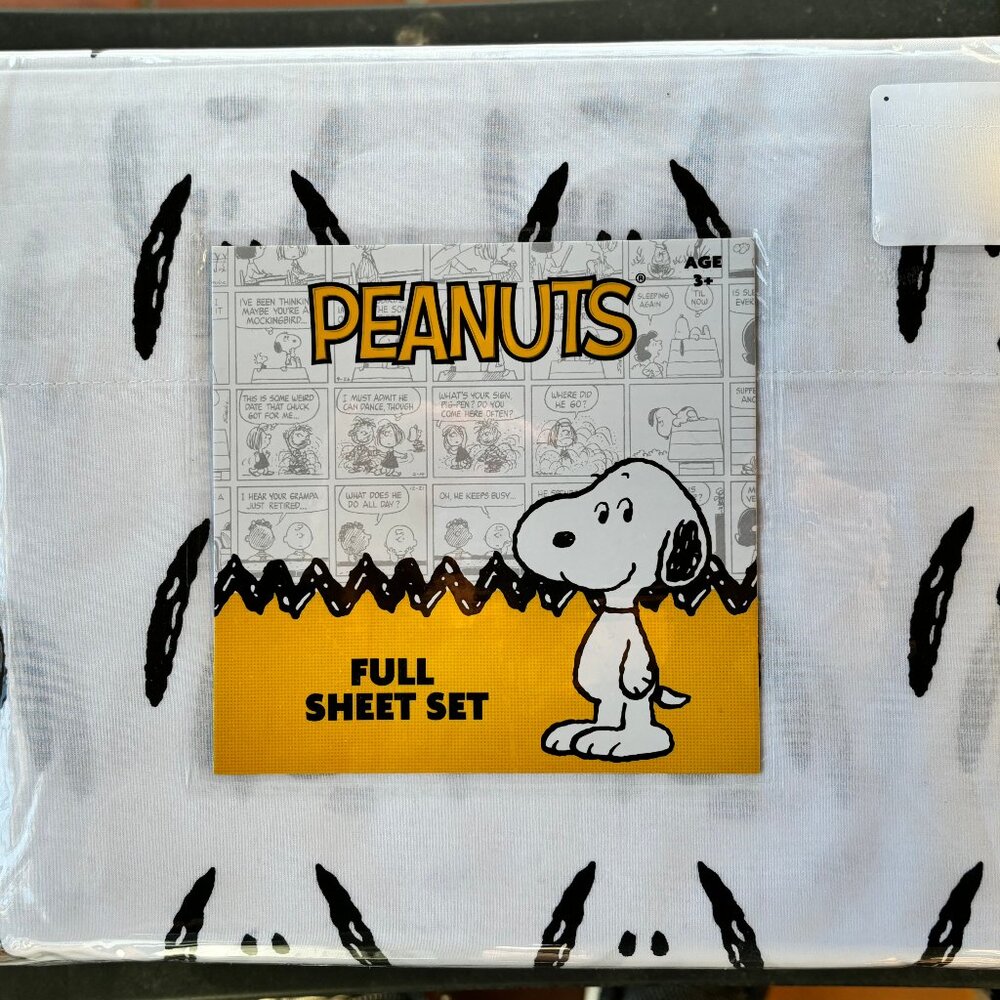 Peanuts SNOOPY FULL Size ALL COTTON Sheet Set - 4-pc SNOOPY FACE Set